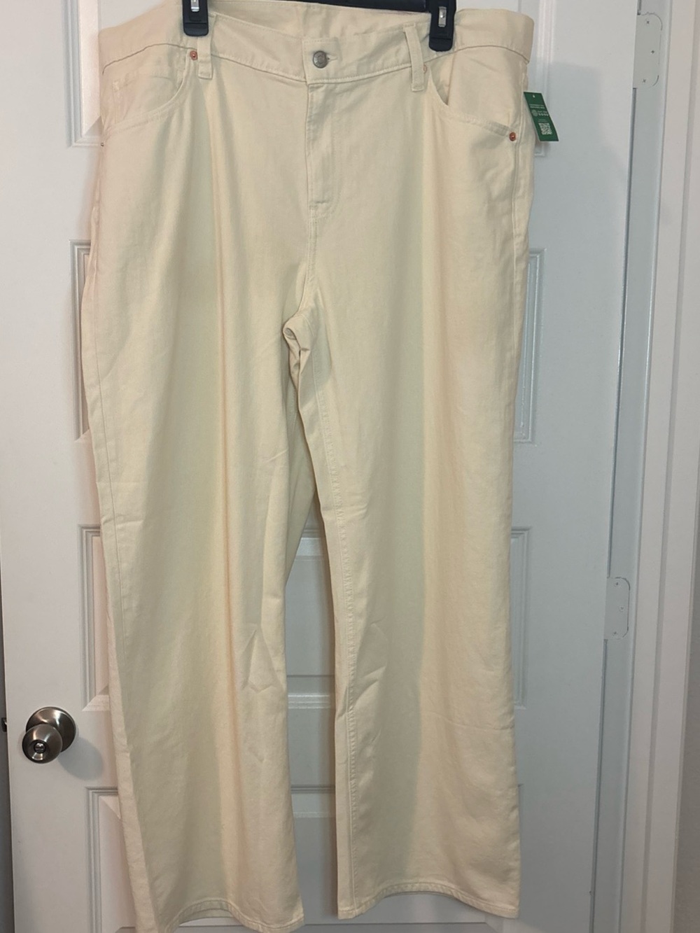 Gap Birch Ivory Low Rise Stride Jeans SZ 18/34 Denim Wide Leg Baggy Slouchy NWT